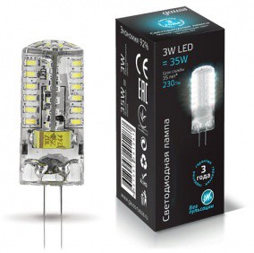 Лампа Gauss LED G4 12V 3W 4100K Лампа Gauss LED G4 12V 3W 4100KКапсульные G4 12v<br>В интернет-магазине «Светодом» можно купить не только люстры и светильники, но и лампочки. В нашем каталоге представлены светодиодные, галогенные, энергосберегающие модели и лампы накаливания. В ассортименте имеются изделия разной мощности, поэтому у нас Вы сможете приобрести все необходимое для освещения. Лампа Gauss SS207707203 LED 12V G4 3W 4100K обеспечит отличное качество освещения. При покупке ознакомьтесь с параметрами в разделе «Характеристики», чтобы не ошибиться в выборе. Там же указано, для каких осветительных приборов Вы можете использовать лампу Gauss SS207707203 LED 12V G4 3W 4100KGauss SS207707203 LED 12V G4 3W 4100K. Для оформления покупки воспользуйтесь «Корзиной». При наличии вопросов Вы можете позвонить нашим менеджерам по одному из контактных номеров. Мы доставляем заказы в Москву, Екатеринбург и другие города России.<br><br>Тип лампы: LED - светодиодная<br>Тип цоколя: G4<br>MAX мощность ламп, Вт: 3<br>Диаметр, мм мм: 15<br>Длина, мм: 41