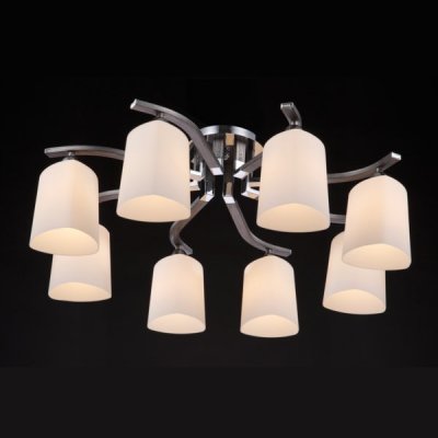 Люстра Maytoni TOC001-08-N Eurosize 1 Люстра Maytoni TOC001-08-N Eurosize 1Потолочные<br>Если вы решили купить удобный, функциональный и в то же время роскошный осветительный прибор, то потолочная люстра от компании Майтони станет самым подходящим элементом. Люстра потолочная Maytoni TOC001-08-N сочетает в себе отличное немецкое качество и достаточно приемлемую цену. Посмотрев на фото этой люстры от Maytoni, вы увидите, что в ее состав входит каркас, на котором располагаются восемь белоснежных плафонов. Арматура сочетает в себе красоту и привлекательность хромированного металла и теплое благородство оттенка «светлый Венге». Лампочки нужно будет<br><br>Установка на натяжной потолок: Да<br>S освещ. до, м2: 32<br>Крепление: Планка<br>Тип лампы: накаливания / энергосбережения / LED-светодиодная<br>Тип цоколя: E14<br>Количество ламп: 8<br>MAX мощность ламп, Вт: 60<br>Диаметр, мм мм: 720<br>Высота, мм: 265<br>Цвет арматуры: серебристый