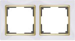 Рамка на 2 поста (белый/золото) WL03-Frame-02-white-GD Werkel