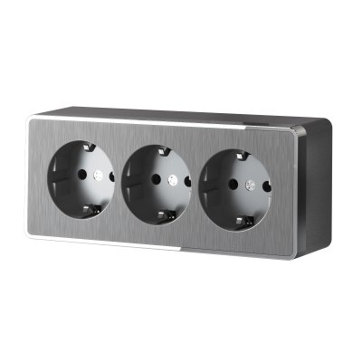 Розетка тройная с заземлением и шторками Gallant (графит рифленый) Werkel WL15-02-05, WL15-02-05
Розетка тройная с заземлением и шторками Gallant (графит рифленый) Werkel WL15-02-05, WL15-02-05