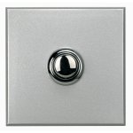 Legrand Bticino Axolute HX4005/2 Алюминий Style Выключатель кнопочный 10А (1NO контакт), 2 мод