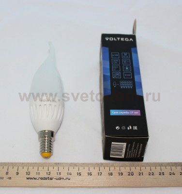 Лампа светодиодная свеча на ветру 6.5W Е14 2800К VG1-CW2E14warm6W-C Voltega