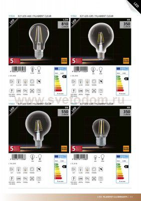 Лампа светодиодная филаментная G95 Eglo 11503