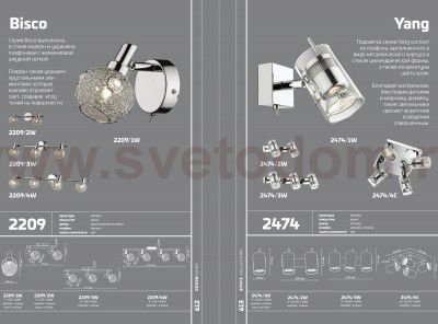 Светильник поворотный спот Odeon light 2209/2W BISCO