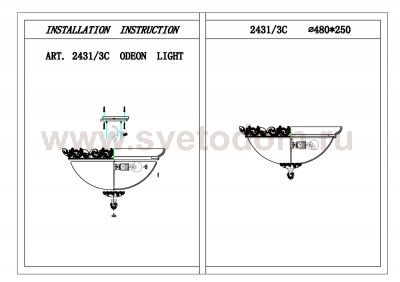 Светильник потолочный Odeon light 2431/3C PONGA