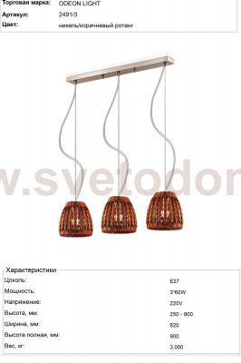 Люстра Odeon light 2491/3 KENI