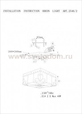 Потолочный светильник Odeon light 2546/2 GUANA