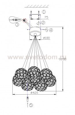 Люстра подвесная Odeon light 2576/8 LORUS