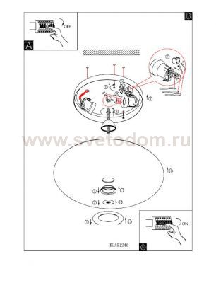 Настенно-потолочный светильник Eglo 91246 NUBE