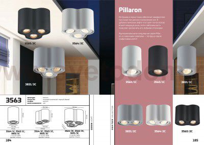 Потолочный накладной светильник Odeon light 3565/1C PILLARON