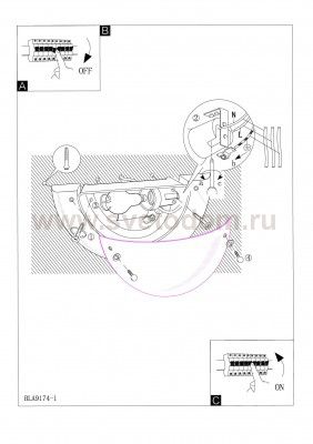 Настенно-потолочный светильник Eglo 3893 UFO 1