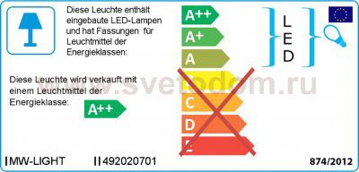 Светильник настенный бра Mw light 492020701 Котбус