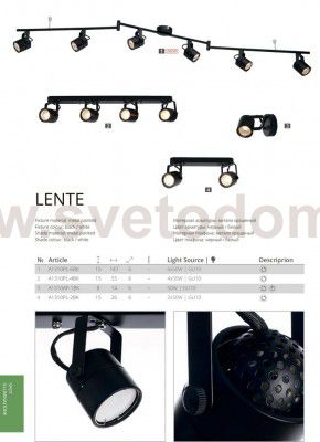 Светильник потолочный Arte lamp A1310PL-2BK LENTE