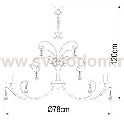 Люстра Arte Lamp A1742LM-8BK Romana