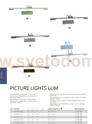 Светильник настенный Arte lamp A3068AP-1WH PICTURE LIGHTS LED