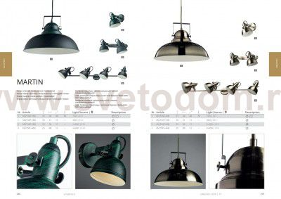 Светильник поворотный Arte lamp A5213AP-2AB Martin 