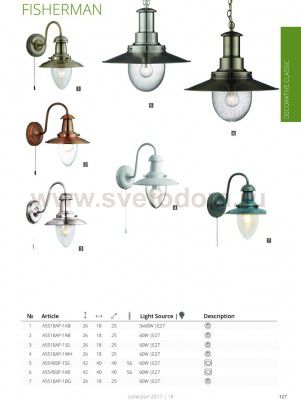 Светильник подвесной Arte lamp A5540SP-1SS FISHERMAN