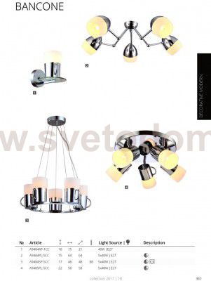Светильник потолочный Arte lamp A9485PL-5CC BANCONE