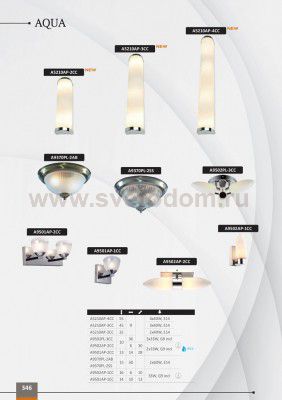 Светильник для ванной IP44 550мм 4*E14 Arte lamp A5210AP-4CC AQUA хром