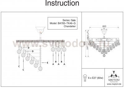 Люстра Maytoni BA783-TK46-G Gala