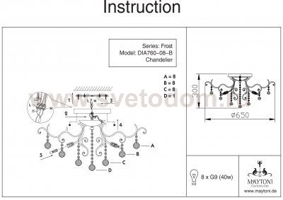 Люстра хрустальная Maytoni DIA760-08-B Frost