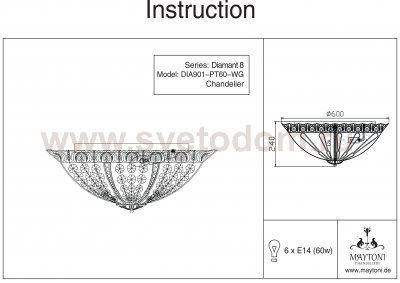Люстра Maytoni DIA901-PT60-WG Diamant