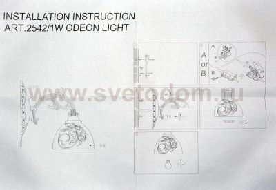 Светильник настенный бра Odeon light 2542/1W CASTI