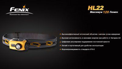 Фонарь Fenix HL22R4 желтый