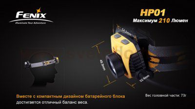 Фонарь Fenix HP01 желтый