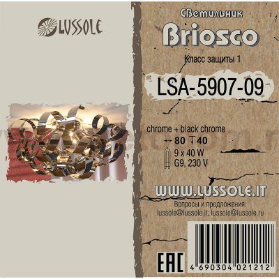 Люстра ветвистая Lussole LSA-5907-09 BRIOSCO хром