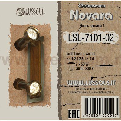 Светильник поворотный спот Lussole LSL-7101-02 NOVARA