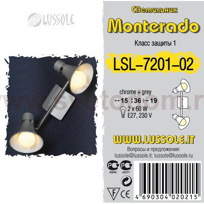 Светильник поворотный спот Lussole LSL-7201-02 MONTERADO
