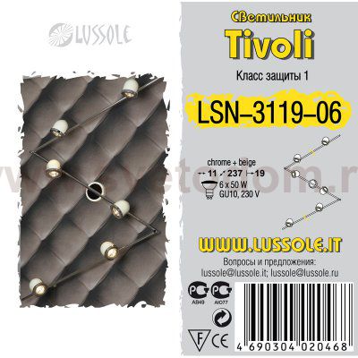 Светильник поворотный спот Lussole LSN-3119-06 TIVOLI