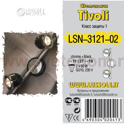 Светильник поворотный спот Lussole LSN-3121-02 TIVOLI