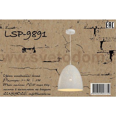 Светильник подвесной Lussole Loft LSP-9891