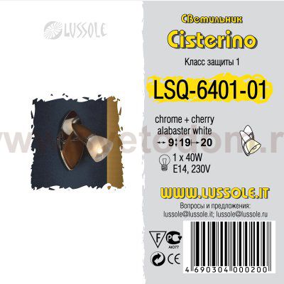 Светильник поворотный спот Lussole LSQ-6401-01 CISTERINO