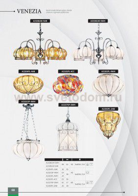 Люстра Arte lamp A2204PL-4AB Venice