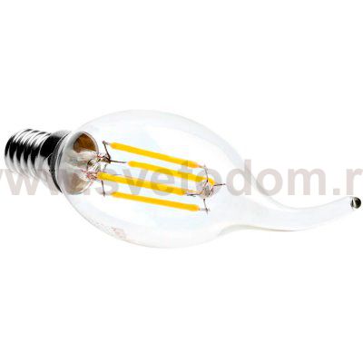Лампа светодиодная филаментная свеча на ветру МАЯК LBF-C35A, E14, C35, 4Вт 2700К
