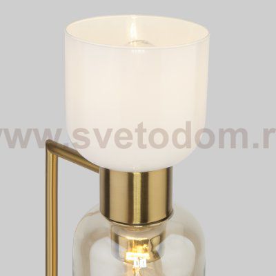Настольная лампа со стеклянными плафонами Eurosvet 01084/2 латунь Tandem