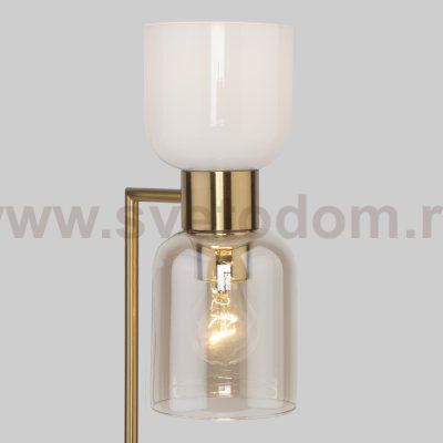 Настольная лампа со стеклянными плафонами Eurosvet 01084/2 латунь Tandem