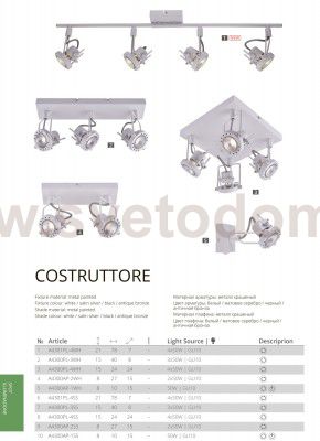 Светильник на штанге Arte Lamp A4301PL-4SS COSTRUTTORE
