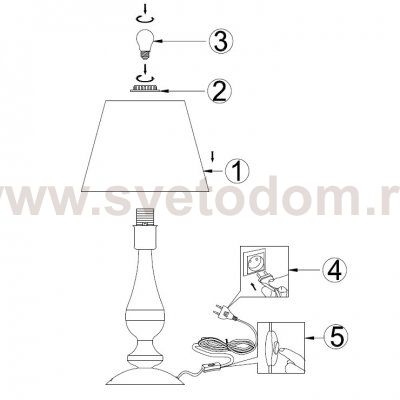 Светильник настольный Arte lamp A9369LT-1RB AMULETO