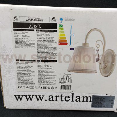 Светильник настенный бра Arte lamp A9515AP-1WG Alexia