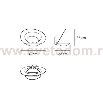 Настенный светильник бра Artemide 1240020A PIRCE HALO 