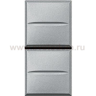 Legrand Bticino Axolute HC4036 Алюминий Axial Выключатель кнопочный 10А (2 NO контакта), 1 мод