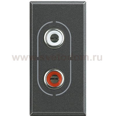 Legrand Bticino Axolute HS4281 Антрацит Аудио разъем RCAx2 (