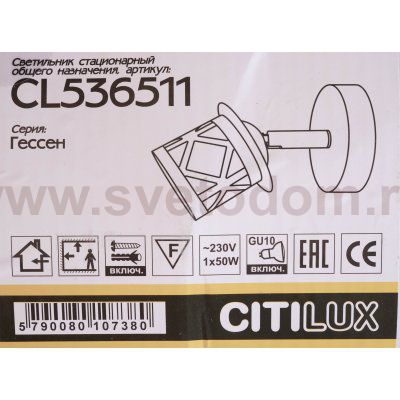 Светильник настенно-потолочный Citilux CL536511 Гессен