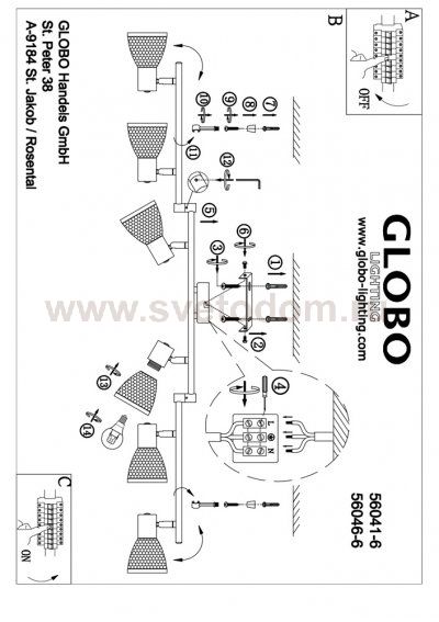 Светильник Globo 56041-6 Rachel