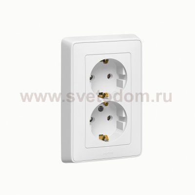 Legrand Cariva Белый Розетка 2-ая с/з литая 773627