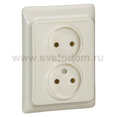 Legrand Kaptika Бежевый Розетка 2-я б/з 782142